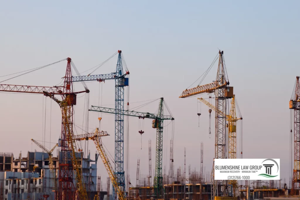 cranes at a construction site at Arlington Heights